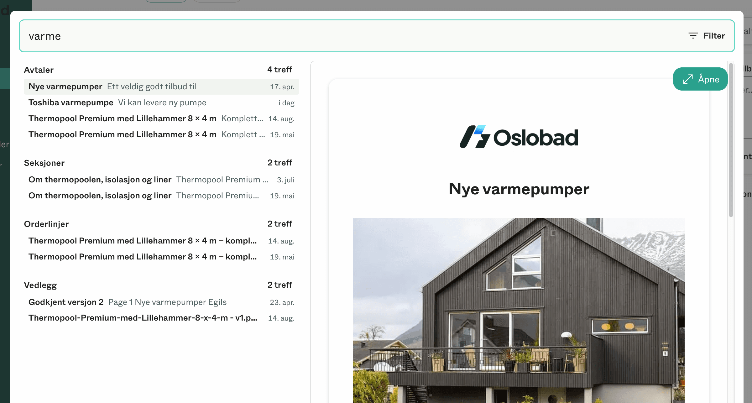 Søk i alt med ⌘K